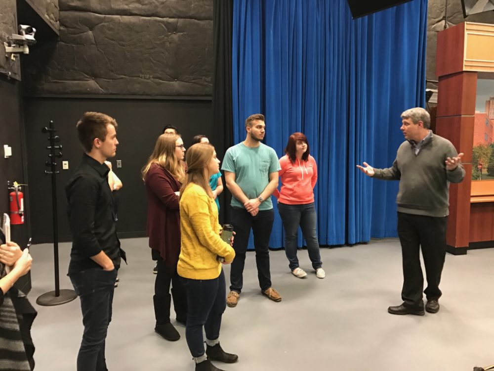 Students Touring Student Media facilities